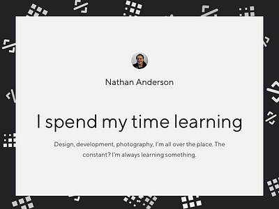 Nathan Working animations html personal portfolio website