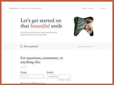 Don Henson DDS contact page type website