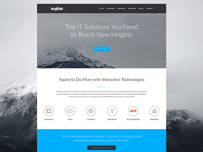 Aspire Technologies Web Site blue it company msp outdoor responsive ui ux web website