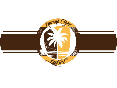 New Cigar Label cigar cigar label label palm tree vector