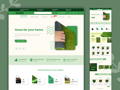 Artificial Grass E-Commerce Landing Page e commerce ecommerce figma graphic design grass website landing page ui user interface ux web design