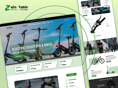 Electric Scooty and Bikes eCommerce Store branding business web design ecletrice scooty ecommerce ecommercestore electric bike website electricbikes landing page ui ui ux design ux web design