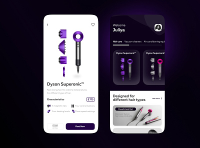 Dyson App Mobile app app design mobileapp ui uiux ux