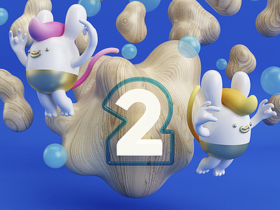 Crehana 2 años 3d c4d character cinema4d color monsters