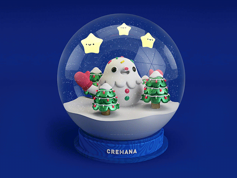 Esfera de nieve 3d c4d christmas christmastree cinema4d snowman stars