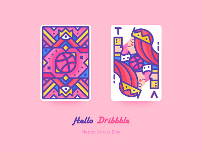 Hello Dribbble card hello dribbble queen tv women day