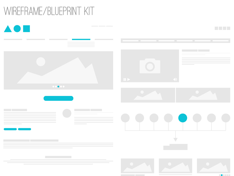 Download Wireframe / Blueprint Kit by Kai Husen on Dribbble