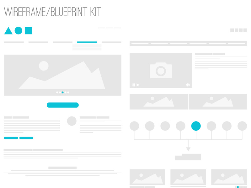 Download Wireframe / Blueprint Kit by Kai Husen on Dribbble