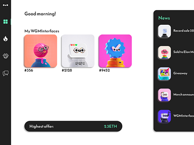 Project WGMInterfaces design graphic design nft ui