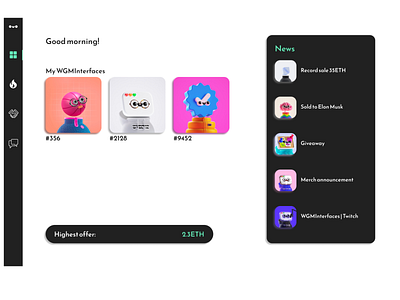 NFT website WGMInterfaces branding graphic design nft ui