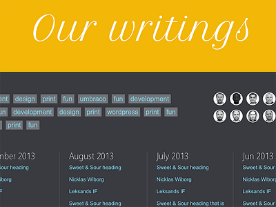 Our writings blog diary sort tags