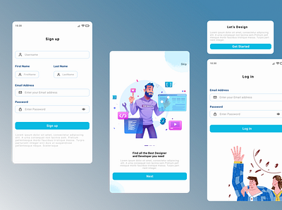 Sign up Flow login screen mobile ui signup screen ui ux web app