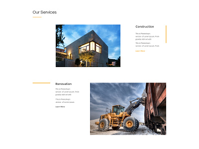 Construction Website - Service Section design landing ui web website