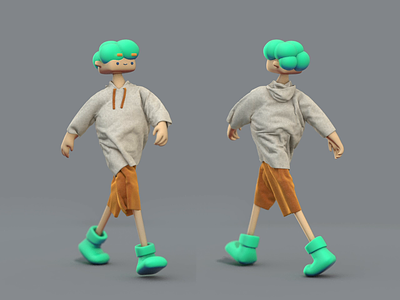 Walk Cycle 3d 3d animation 3d character animation character clothes explain ninja fireart fireart studio motion design motion graphics