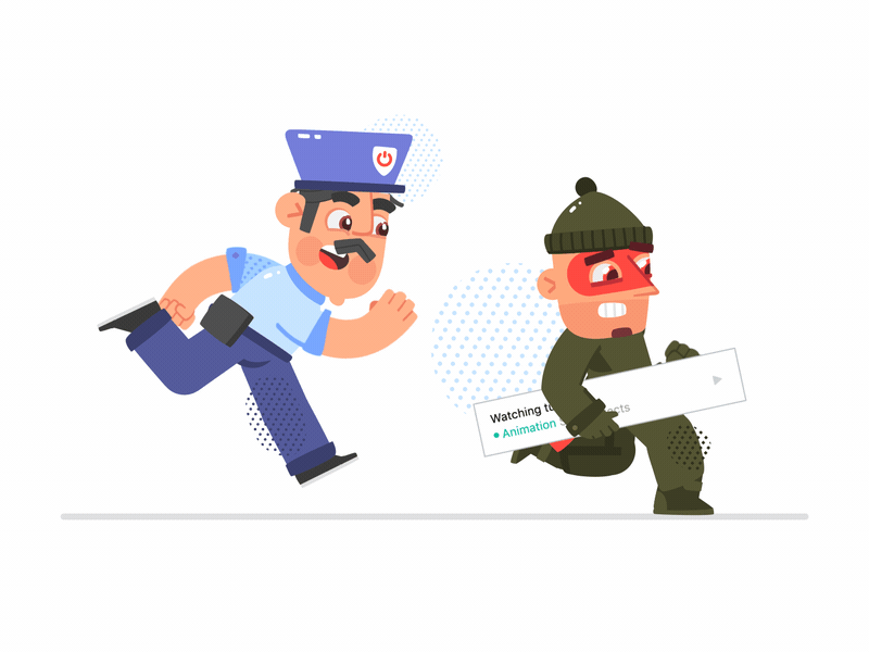 Catch me if you can... animation character fireart fireart studio motion design motion graphics policeman run running theif