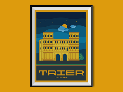 Trier ancient city illustration flat design flat illustration gate places poster poster design romans travelling unesco united kingdom