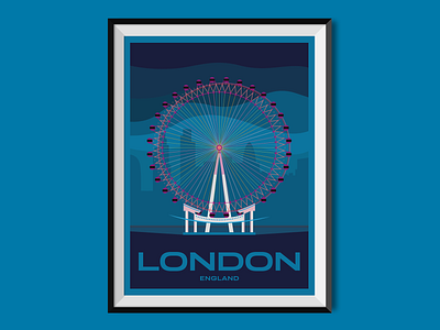 London 2016 city city illustration cityscape england ferris wheel flat illustration london poster poster design travel