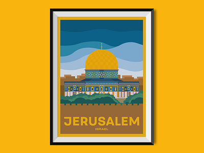 Jerusalem city graphic design illustration israel jerusalem landmark poster poster design travel travel poster