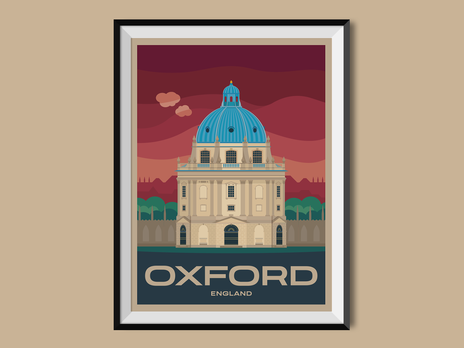 Oxford england illustration oxford poster poster design travel poster united kingdom