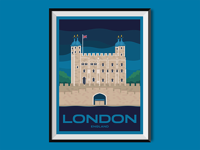 London castle england illustration journey london poster tower travel poster