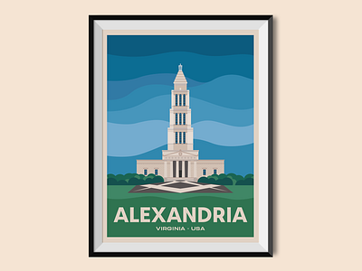 Alexandria alexandria architecture building freemasons journey poster design travel poster united states virginia