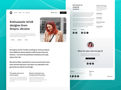 Minimalistic Personal Specialist's Website cv landing minimal portfolio typography ui ukrainian user interface web web design website