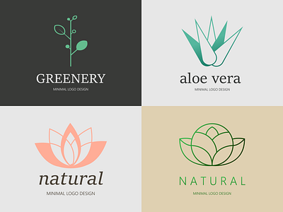 Minimal logo Concept NATURAL branding design icon illustration logo typography vector