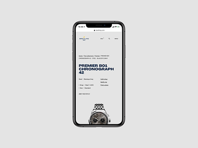 Breitling PDP - Mobile design ecommerce grid landing minimal mobile page pdp shop ui ux watch watches web website