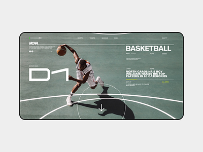 National Collegiate Athletic Association / NCAA baseball basketball clean college design fold grid header hero hockey landing minimal nfl page sport ui ux web website