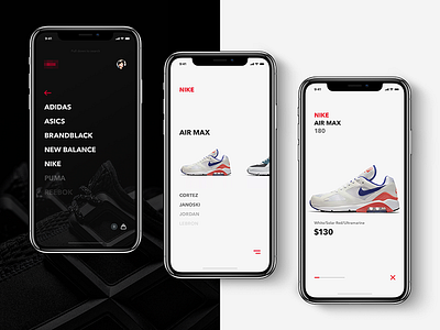 Minimal Sneakers Only App / Shop animation apple dark design ecommerce ios nike nike sb shoe shoes ui ux