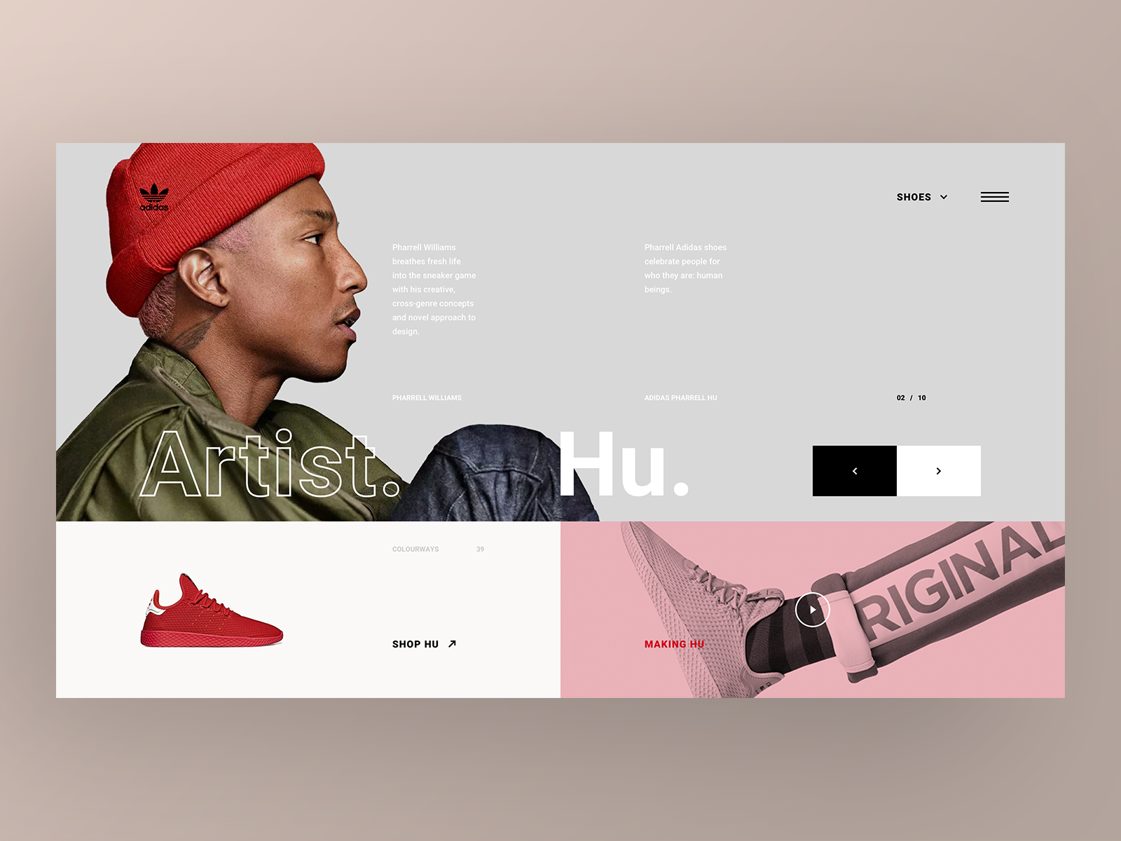 The adidas Originals x Pharrell Williams' collaboration color palette