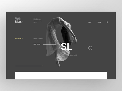 Minimal NYCB Responsive Website art ballet city dance design landing new page ui ux web york