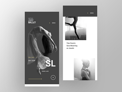 Minimal NYCB Responsive Website art ballet city dance design landing new page ui ux web york