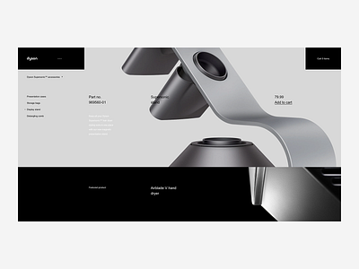 Dyson Product Accessories Page - Desktop Website british design ecommerce minimal minimalism premium shop tech ui ux web