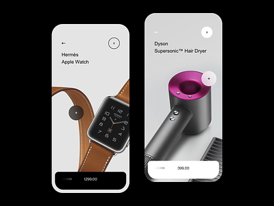 Premium & Minimal E-commerce App 14 app apple design dyson ecommerce hermes interface ios ios14 minimal minimalist mobile shop store ui ux watch