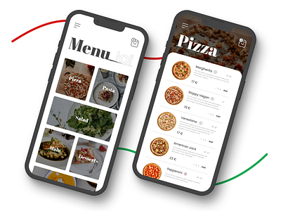 Food/Drink Menu App app branding cafe daily ui day 43 menu delivery design drink figma food graphic design idea italian food mobile mobile app restaurant ui ux