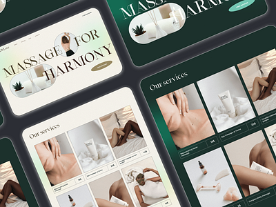 Massage studio landing page app design ui ux