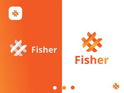 Modern fisher logo design