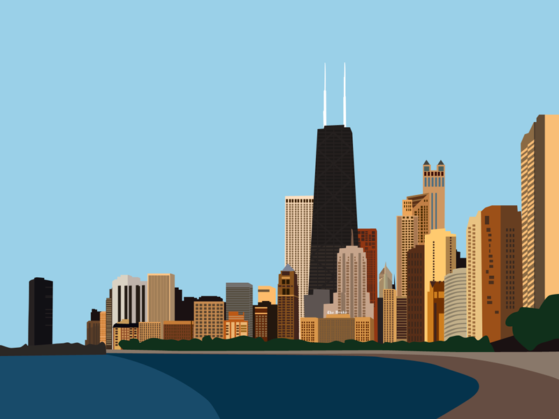 Chicago Skyline by Nicholas Flees on Dribbble