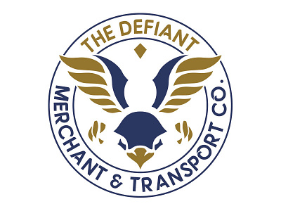 The Defiant Merchant & Transport Co. branding design drachenfest fantasy hawk larp logo merchant steampunk stencil transport
