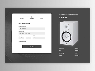 Daily UI #002 - Credit Card Checkout