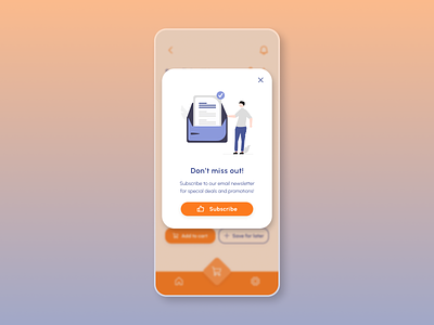 Daily UI #016 - Pop-Up/Overlay 016 app appdesign dailyui deal deals design email illustration newsletter notification overlay popup promotion promotions signup subscribe ui