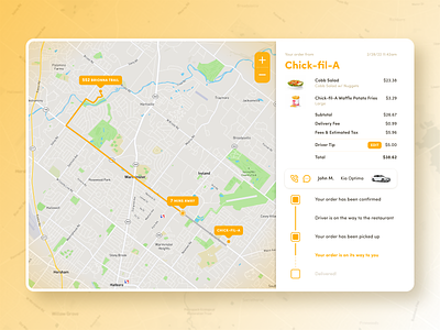 Daily UI #020 - Location Tracker 020 chickfila dailyui delivery design doordash food location map tracker ui