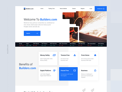 builders.com | Landing page | Concept blue clean design minimal ui web