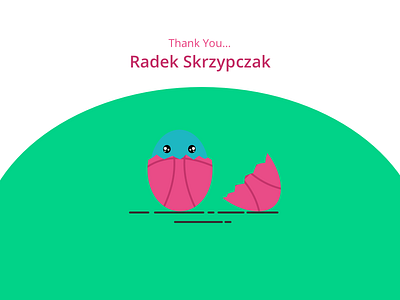 Thank You Radek Skrzypczak baby dribbble invite egg fresh illustration invite invite give away new new born sketch thank you thanks