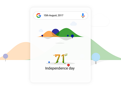 71st Independence day android color culture flag google green illustration independence day india material design mountain nature
