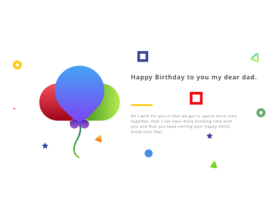 Happy Birthday to you DAD! balloon birthday color dad daddy elements father gradient happy birthday illustration