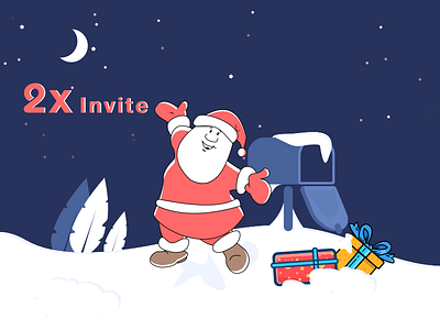 Merry_Christmas_2_Invites_Giveway 2x christmas dark gift invite invite giveway merry christmas moon night pine tree santa snow