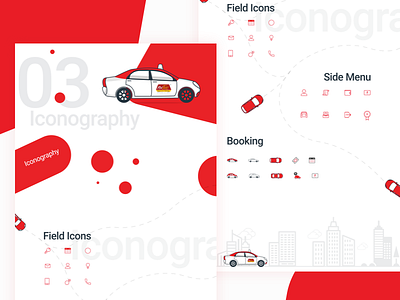 RedTaxi - Style Guide #3 app branding color iconography interface layout red redtaxi style guide taxi typography