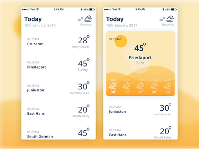 Weather App challenge design illustration ios rainy sun sunny uplabs weather